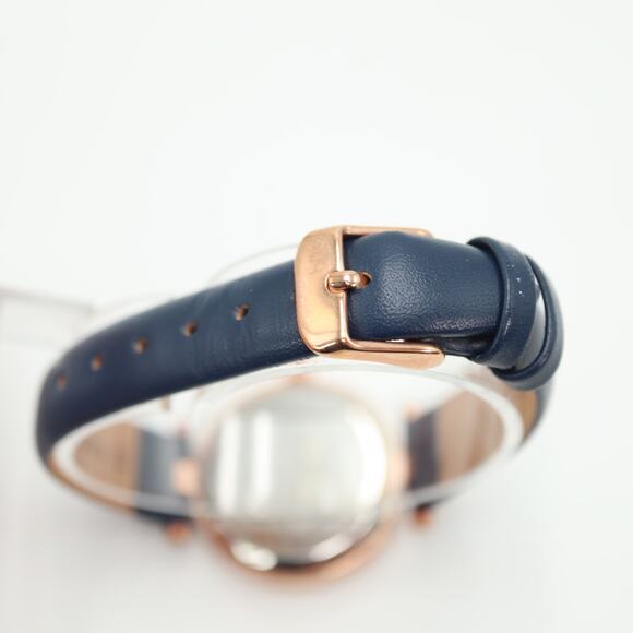 Burgi Watch Womens 31mm Blue Flower Dial Rose Gold Tone Diamond Dial New Battery - Picture 12 of 15